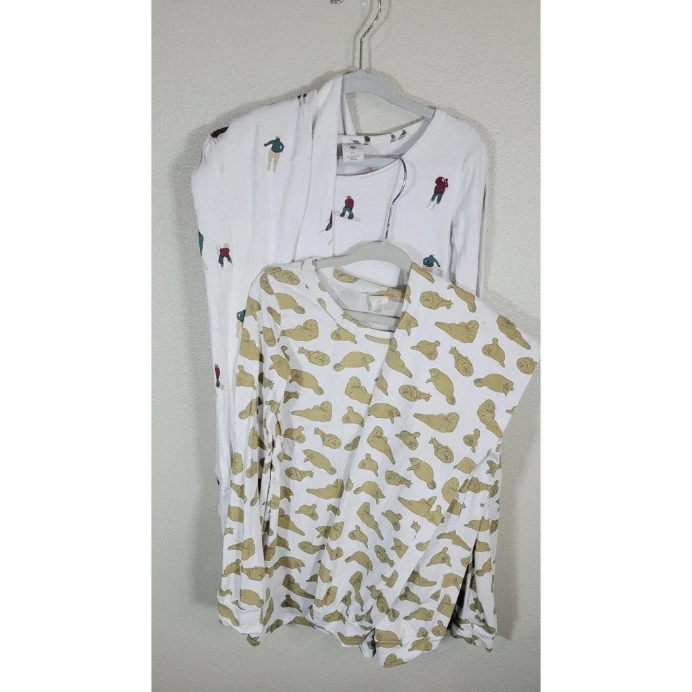 Kate Quinn Bamboo Pajama Bundle Walrus & Skiers 7Y 8Y‎ Play Condition